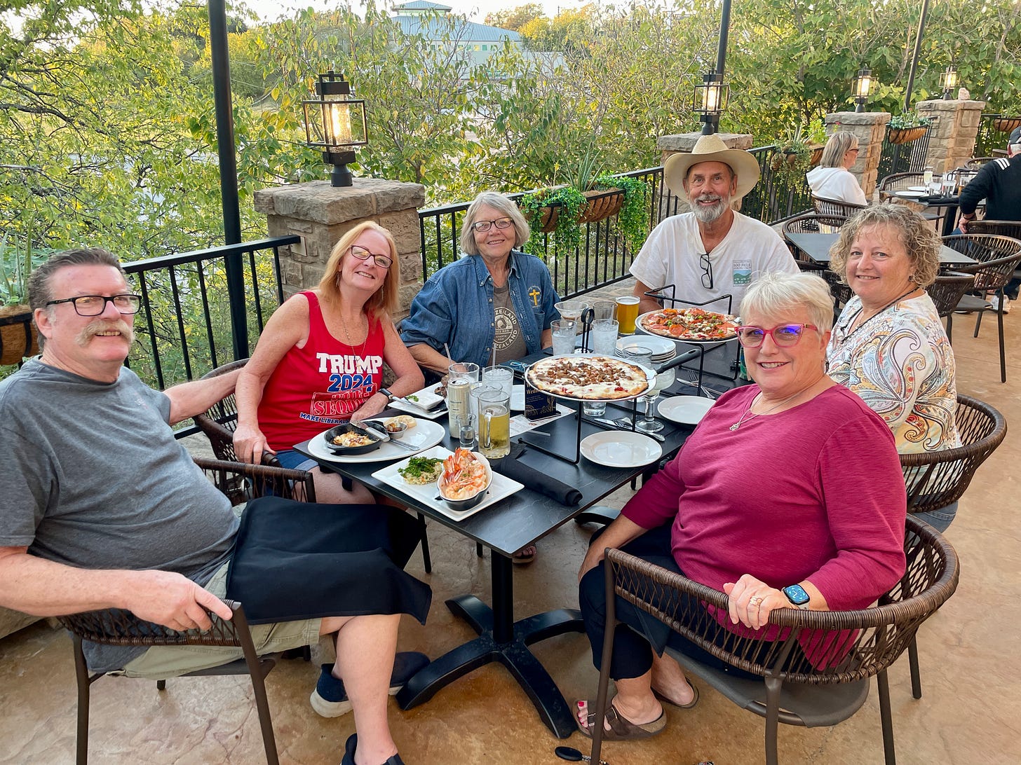 A photo of our group at Adeles Restaurant in Marble Falls