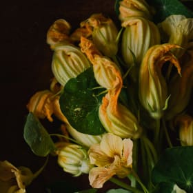 Fried Blossoms & Snap Peas