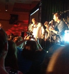 Jim Michaels, Rob and Tahmoh karaoke-ing