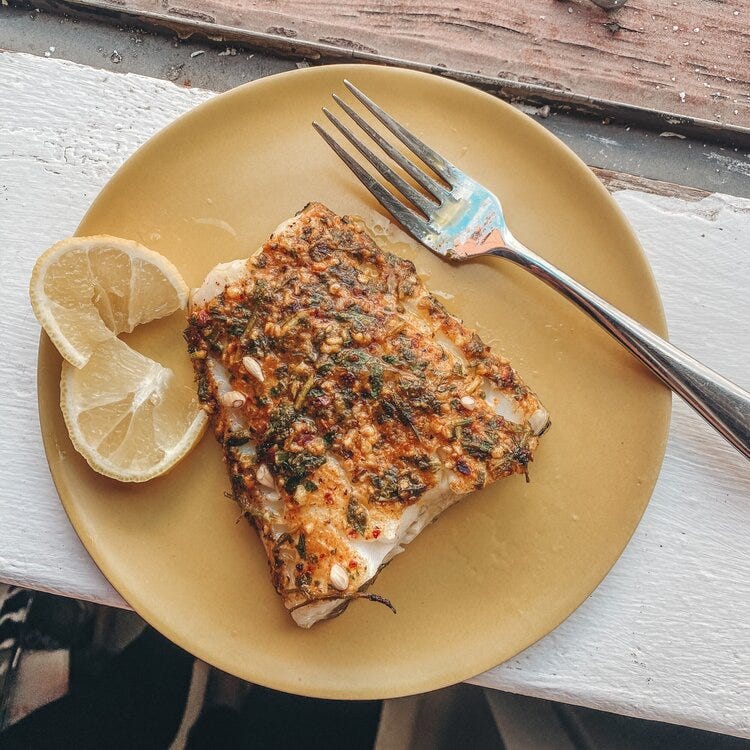 Chermoula Sea Bass (pg. 197)