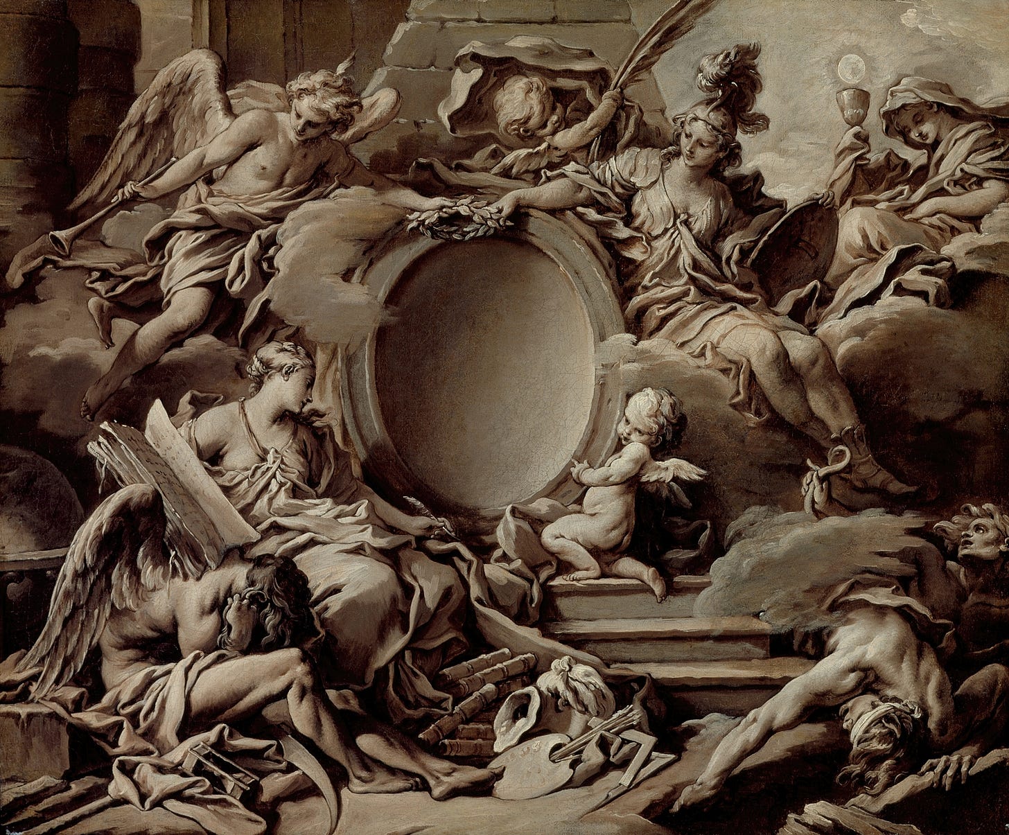 An Allegory of Minerva, Fame, History and Faith Overcoming Ignorance and Time (circa 1727)