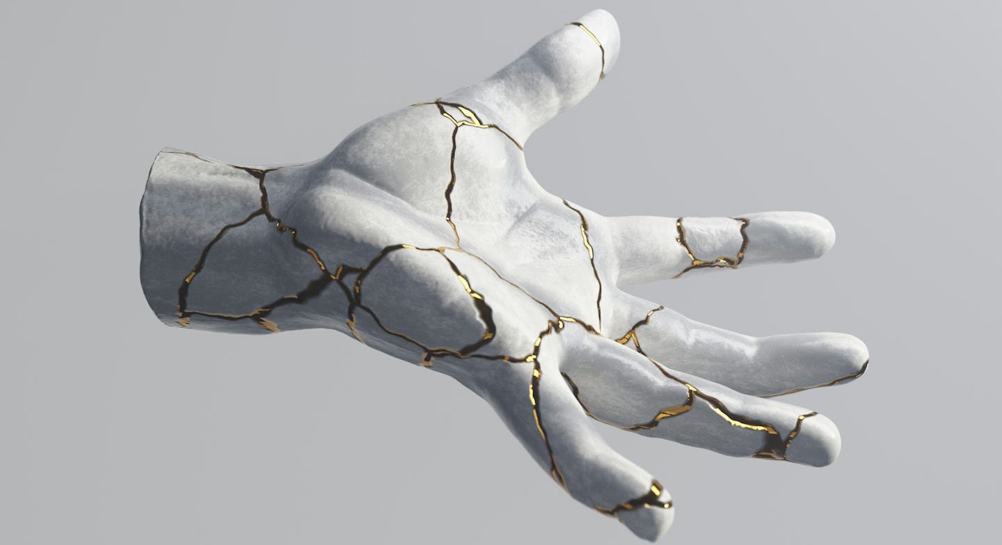 a sculpture of a hand with a wire wrapped around it a sculpture of a hand with a wire wrapped around it