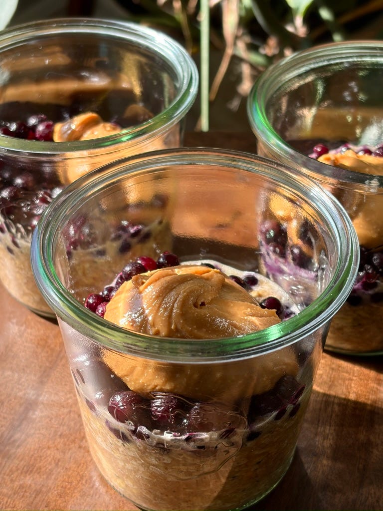 Blueberry protein overnight oats