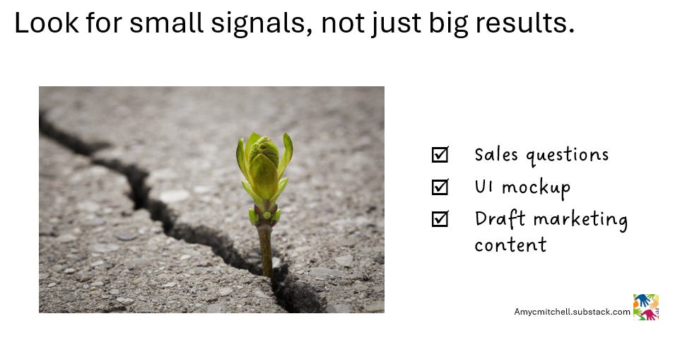 early momentum signs for product managers