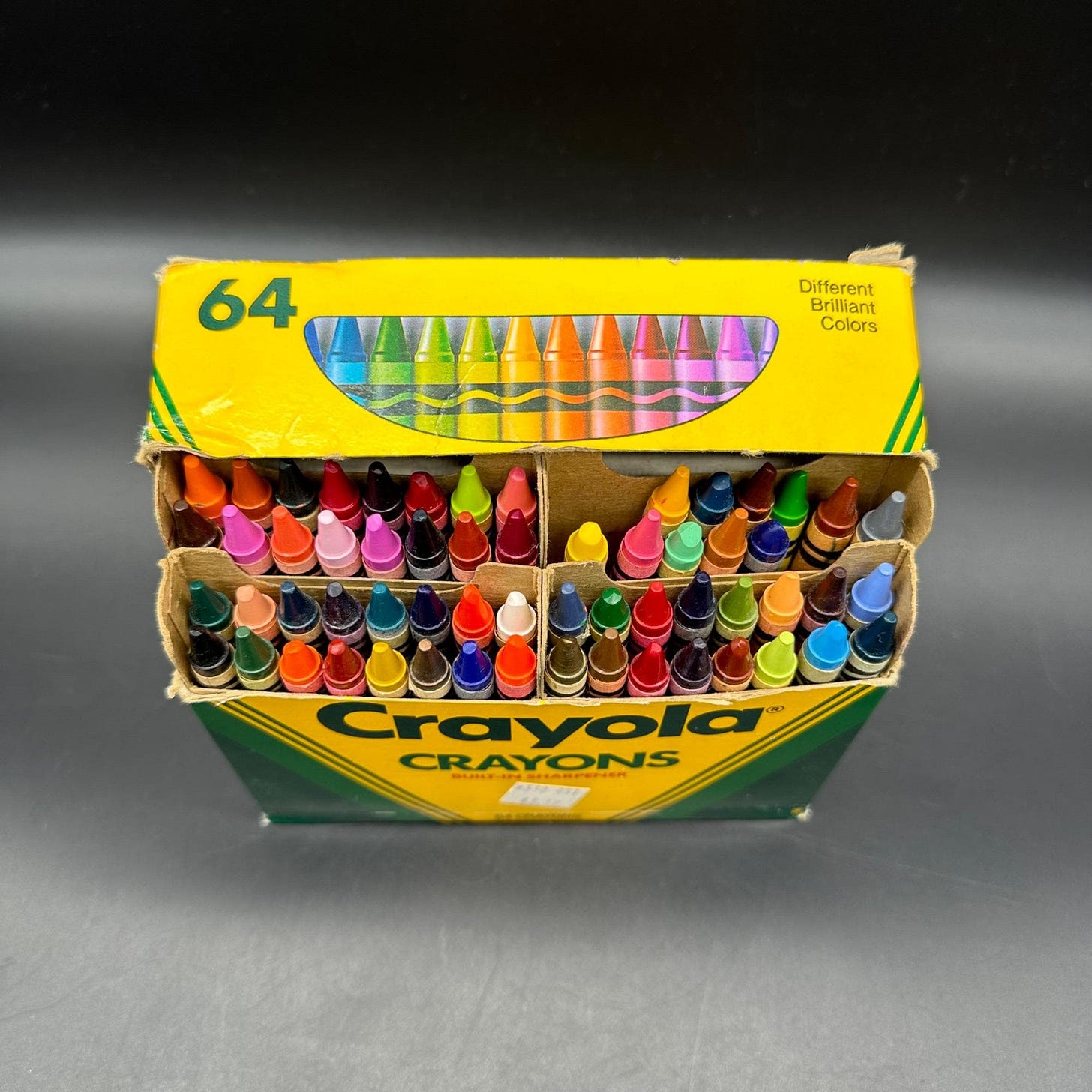 Vintage Crayola Crayons 64 Count Box Built in Sharpener 1990 Used Missing 5  as Is - Etsy