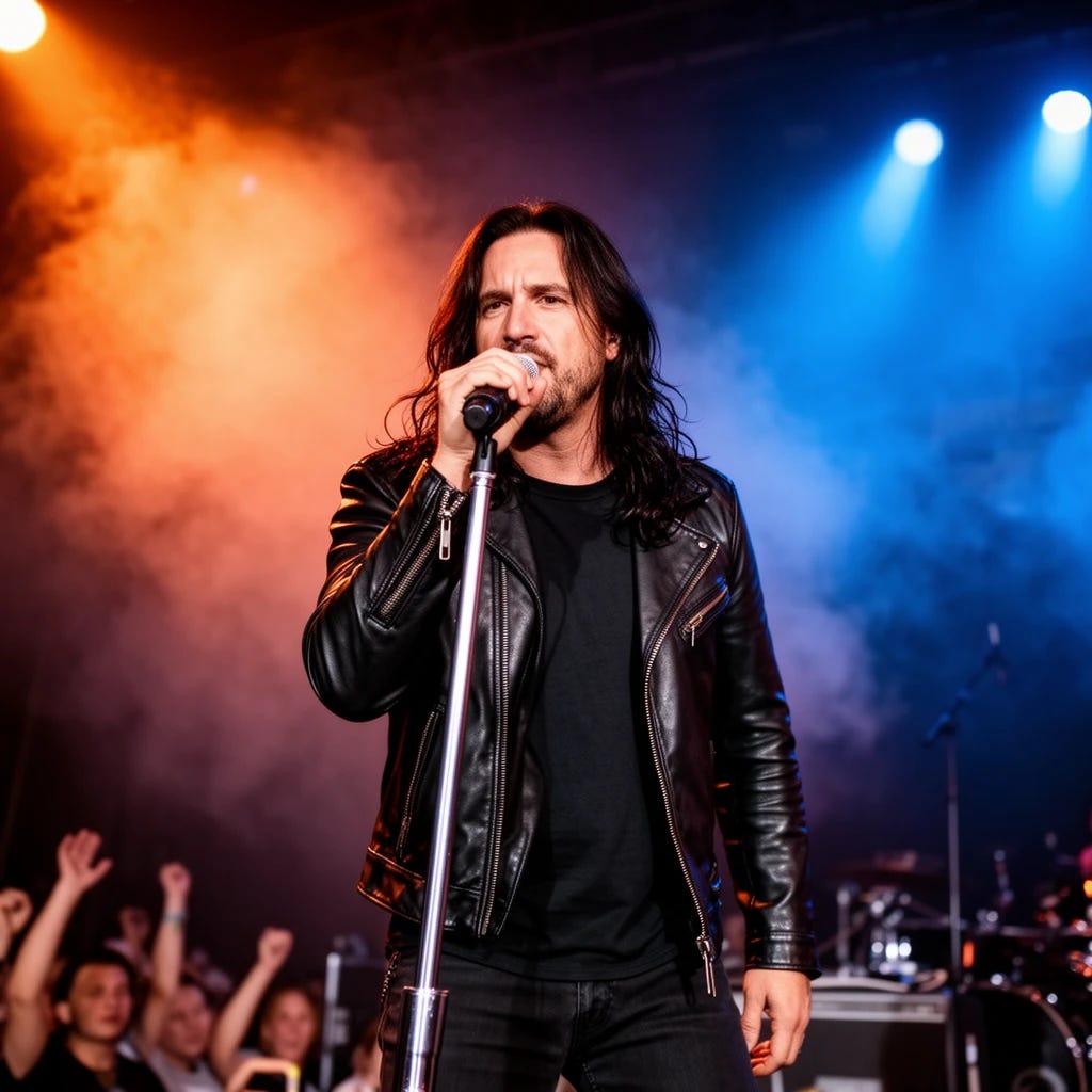 Scott Stapp lead singer of Creed with long hair singing Scott Stapp lead singer of Creed with long hair singing