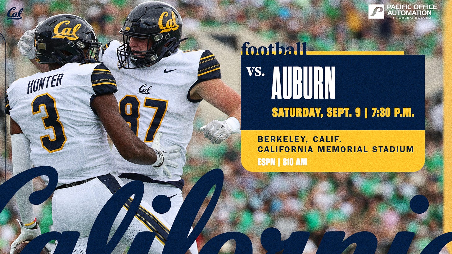 Cal Hosts Auburn In Home Opener Cal Hosts Auburn In Home Opener