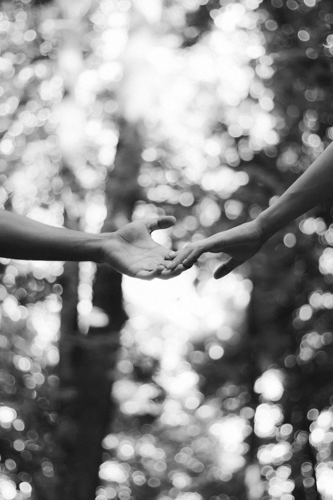 two people reaching out their hands to touch each other two people reaching out their hands to touch each other