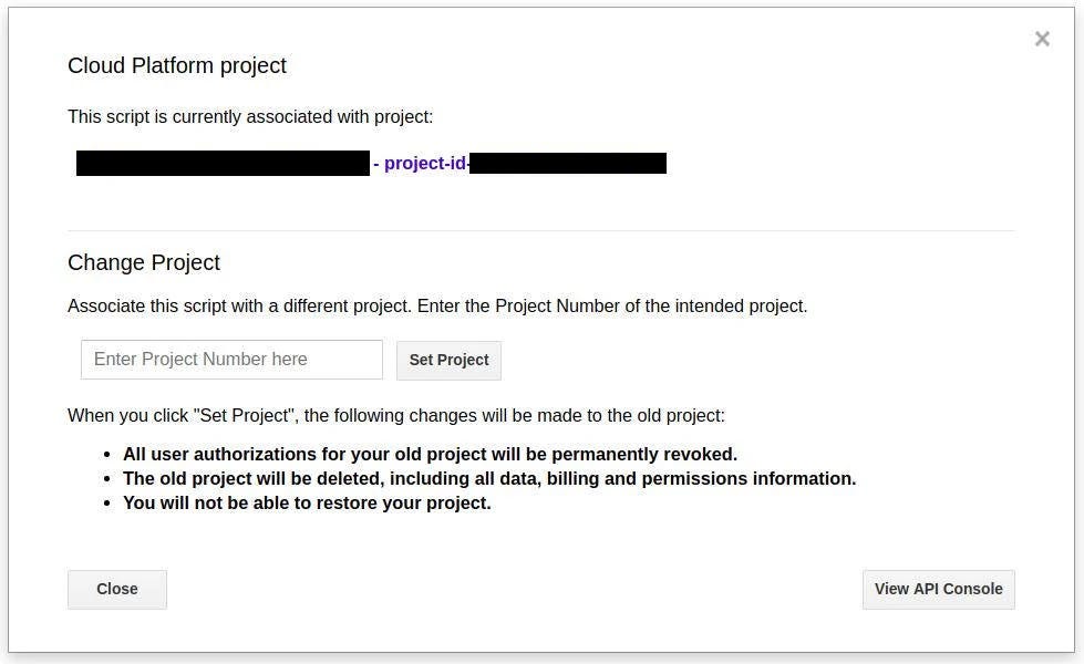 Google Cloud Project's ID associated to the script.