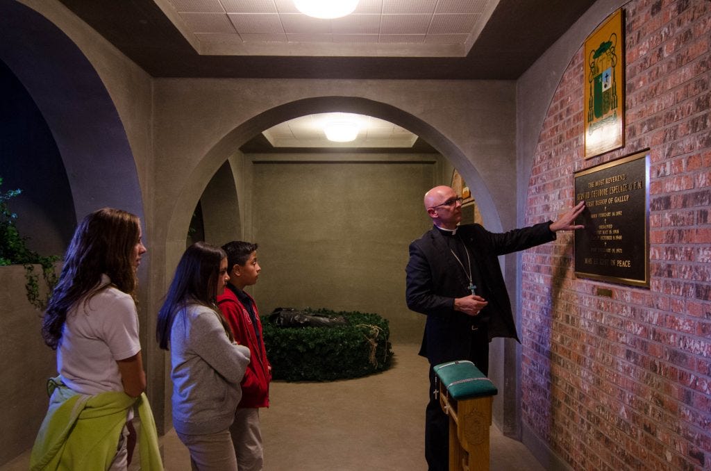 In the crypt of the Cathedral.