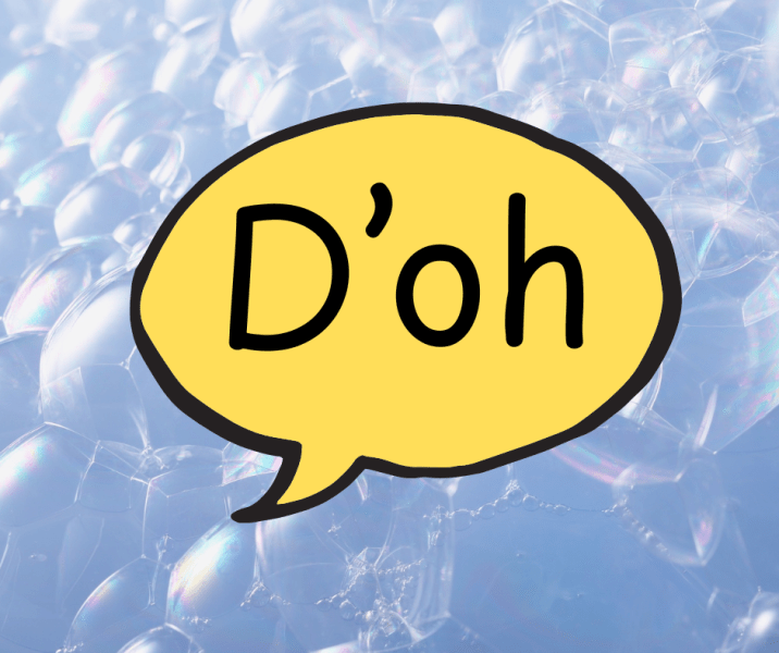 speech bubble "d'oh"