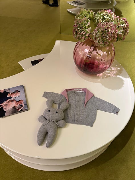 left: rabbit from Extreme Cashmere store in SoHo; middle: Nachen dolls; right: Maileg pony