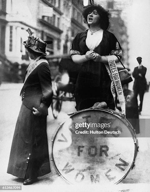 28 Photograph Of Two Female Suffragettes Standing Stock ...