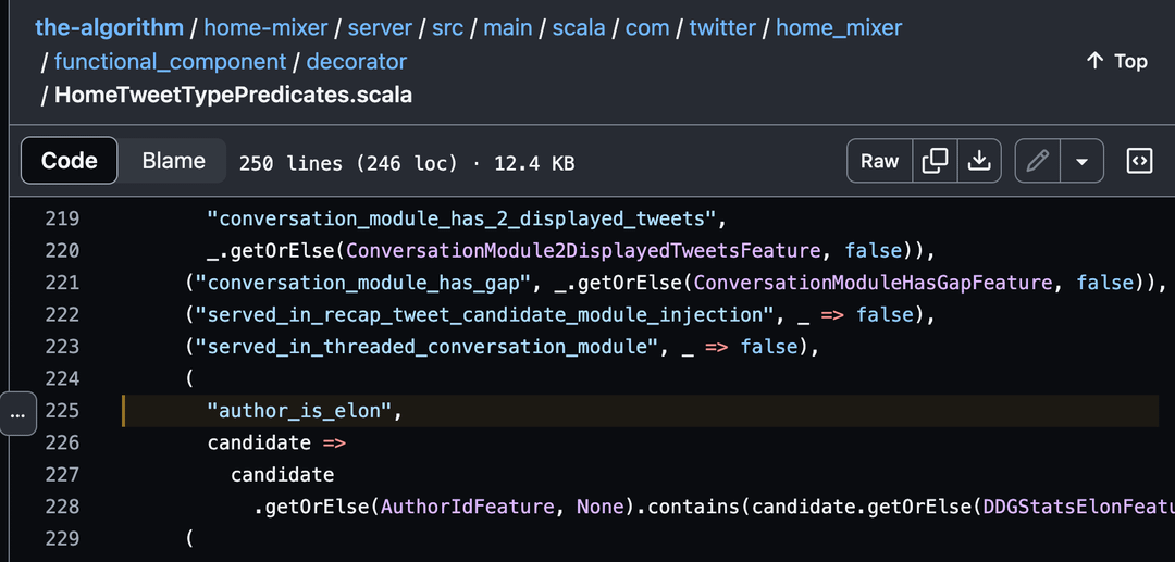 I wonder why Elon musk's name is hard-coded into the Open Source Twitter  Algorithm... : r/ProgrammerHumor