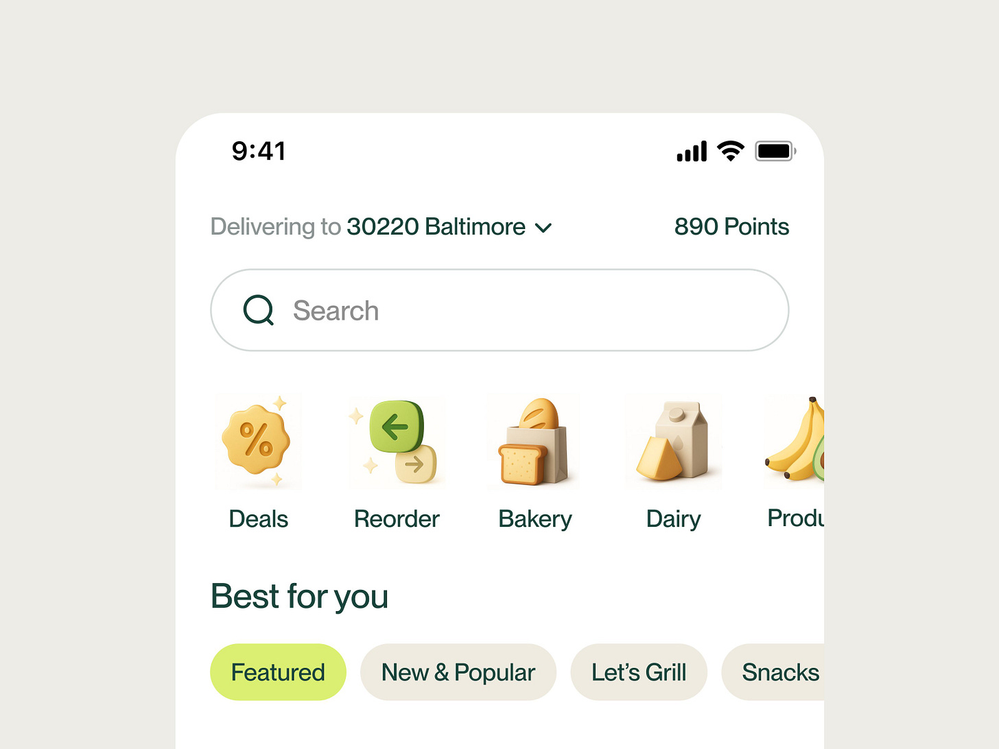 UI UX 3D Clay navigation