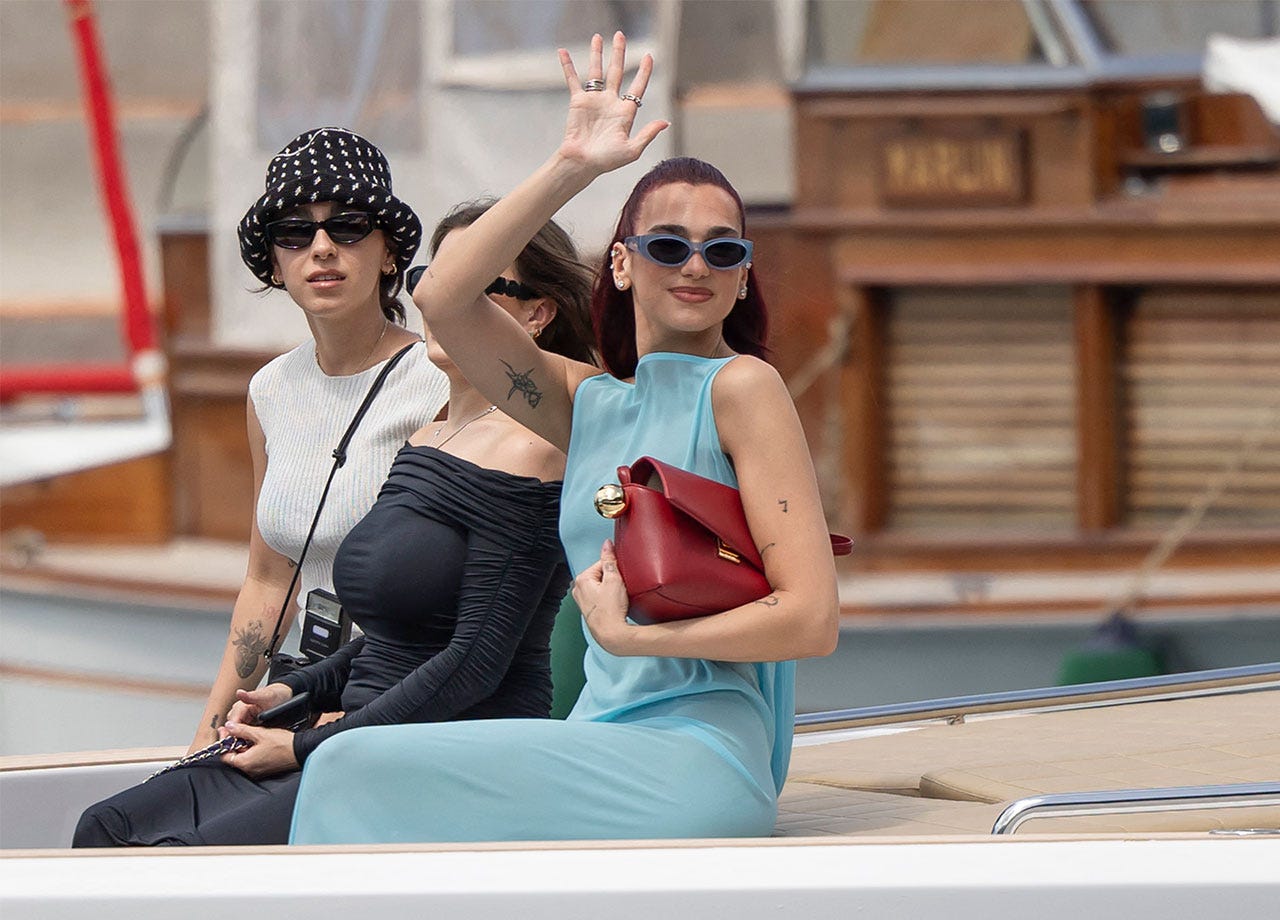 Dua Lipa Is A Vision In A Semi-Sheer Turquoise Gown At The Star-Studded  Jacquemus Show In Capri - SHEfinds