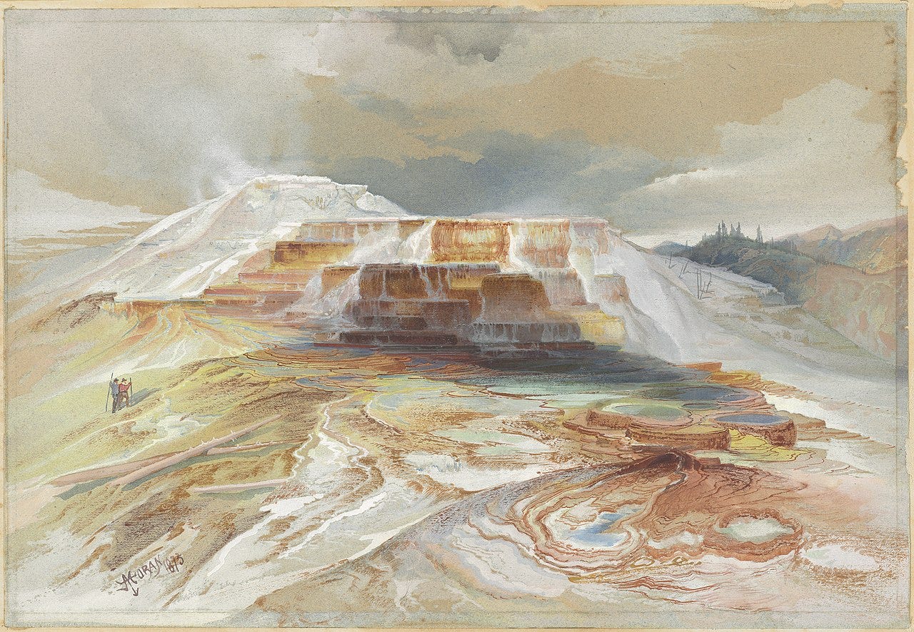 Moran Yellowstone hot springs watercolor Moran Yellowstone hot springs watercolor