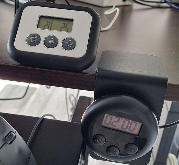 a 20 min pomodoro timer and a 2 min habit timer