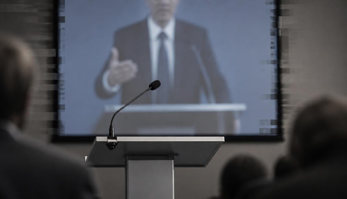 Deepfake of Your Keynote Speaker Spreads Mid-Event — International policy forum, 1,200 attendees, press accredited, day 1 afternoon Deepfake of Your Keynote Speaker Spreads Mid-Event — International policy forum, 1,200 attendees, press accredited, day 1 afternoon