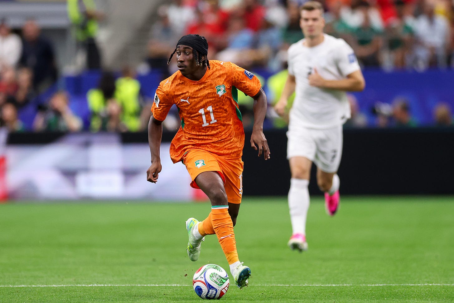 Yan Diomande, durante el Mundial, jugando para Costa de Marfil Yan Diomande, durante el Mundial, jugando para Costa de Marfil