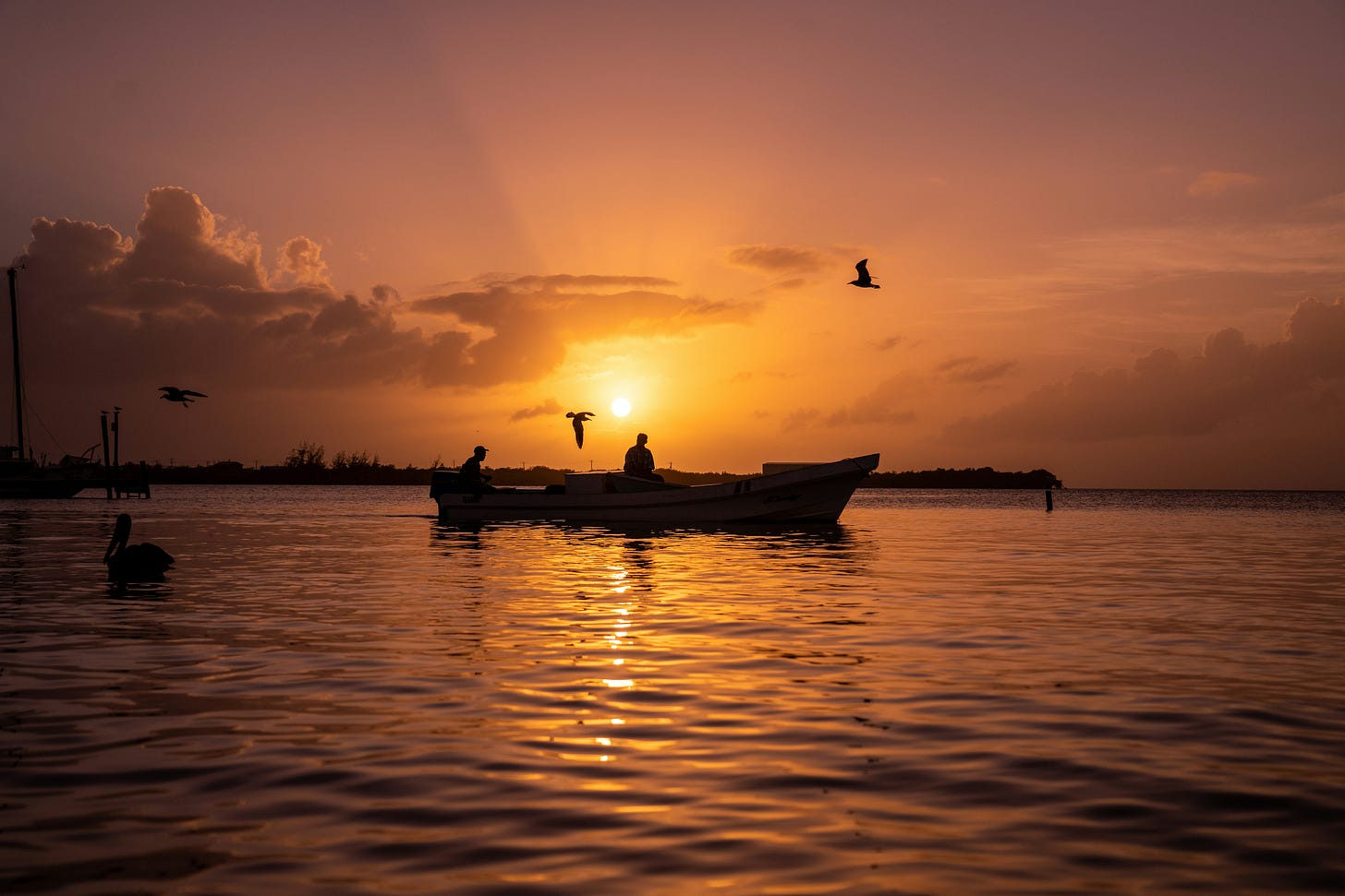 Fishing boat on the water, Belize