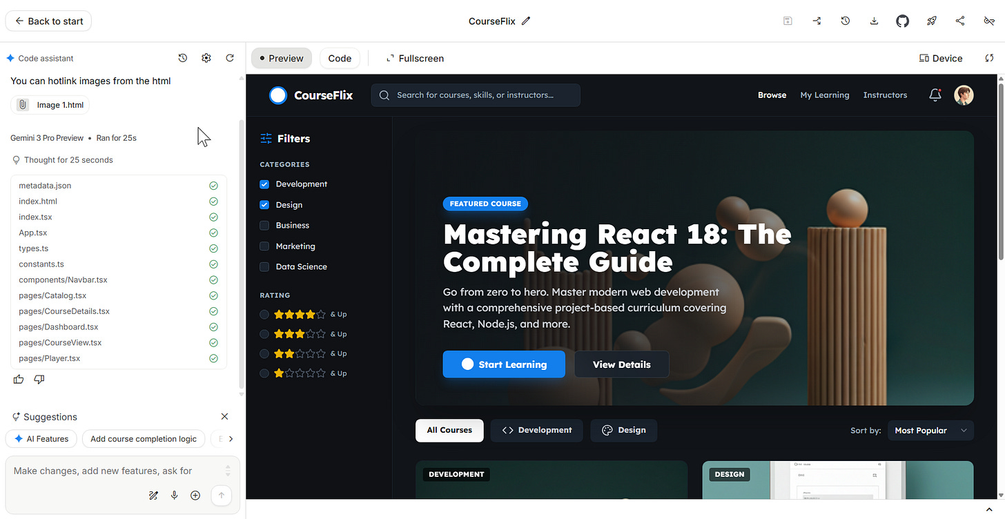 Google AI Studio: Course Catalog Example Google AI Studio: Course Catalog Example