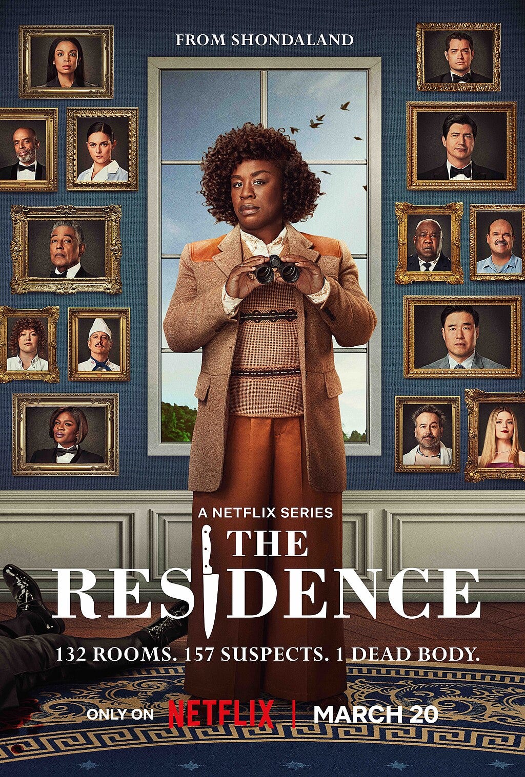 The promotional graphic for the Netflix series, The Residence The promotional graphic for the Netflix series, The Residence