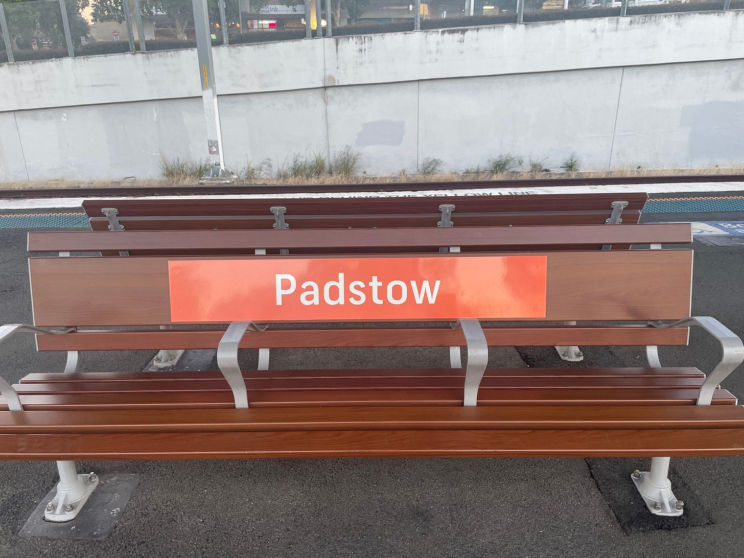Photo of bench seat at Padstow train Station