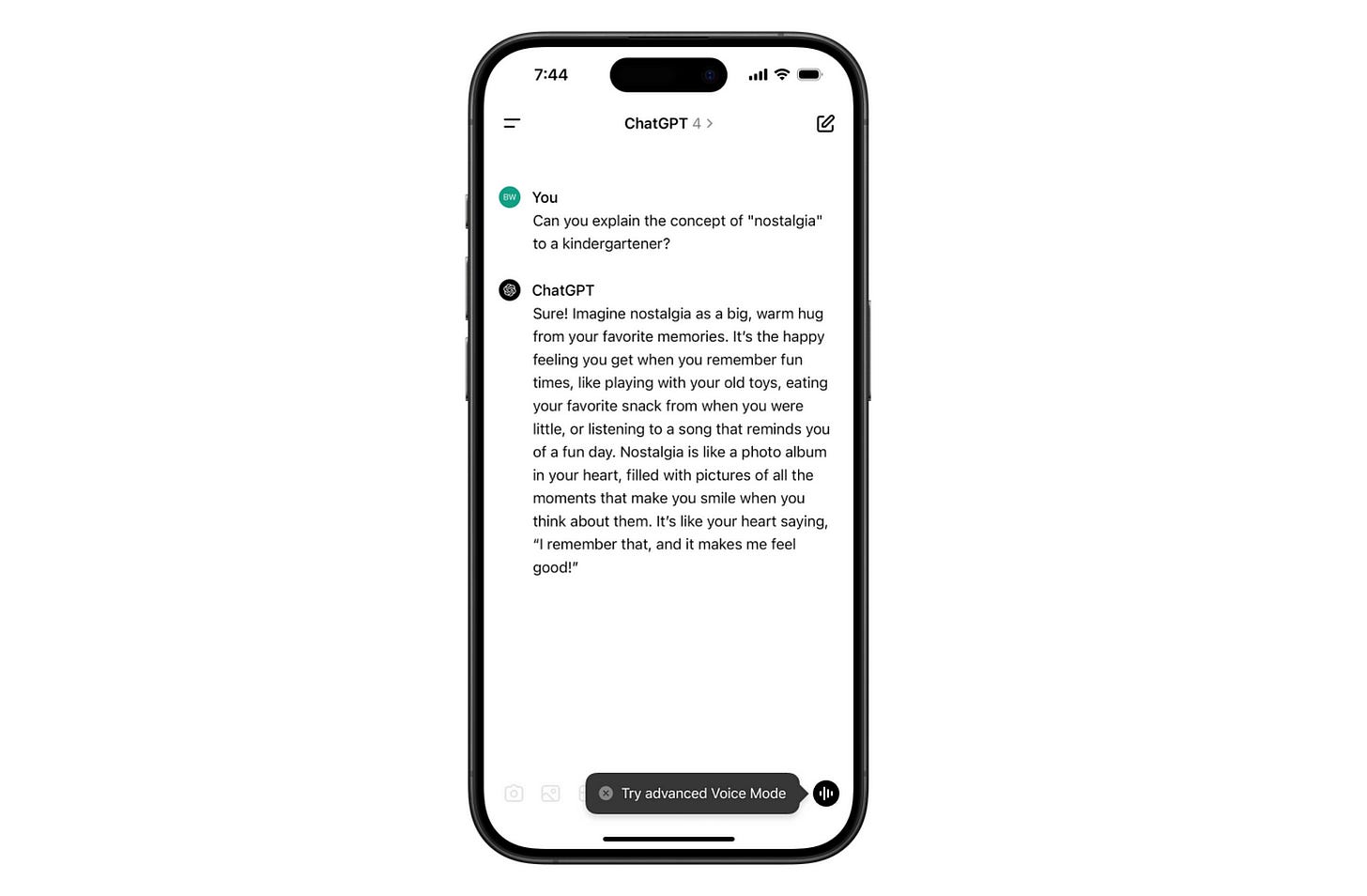 ChatGPT with advanced voice mode capability ChatGPT with advanced voice mode capability