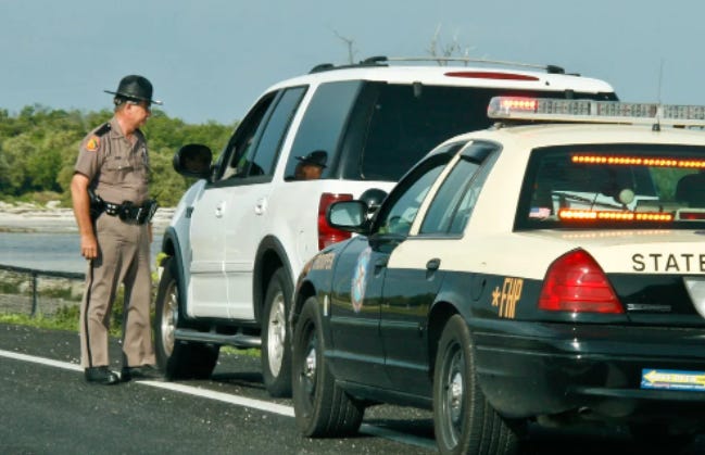 Florida Highway patrol on traffic stop Florida Highway patrol on traffic stop