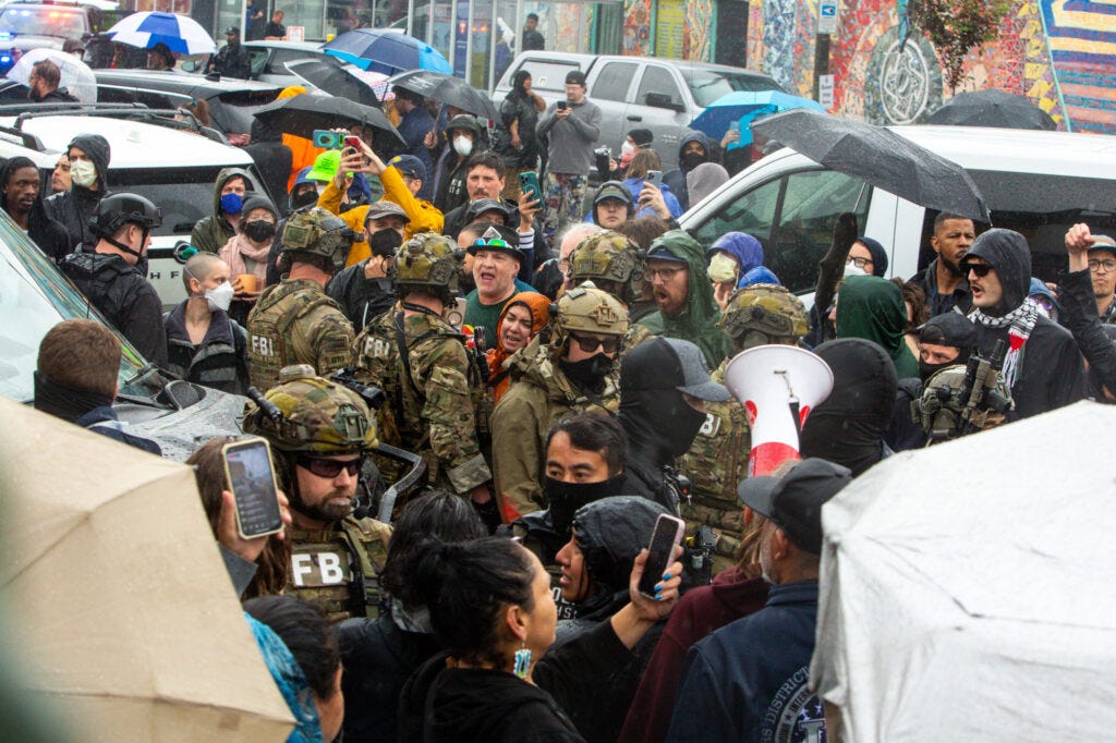 Hundreds protest ICE, other federal law enforcement action in Minneapolis