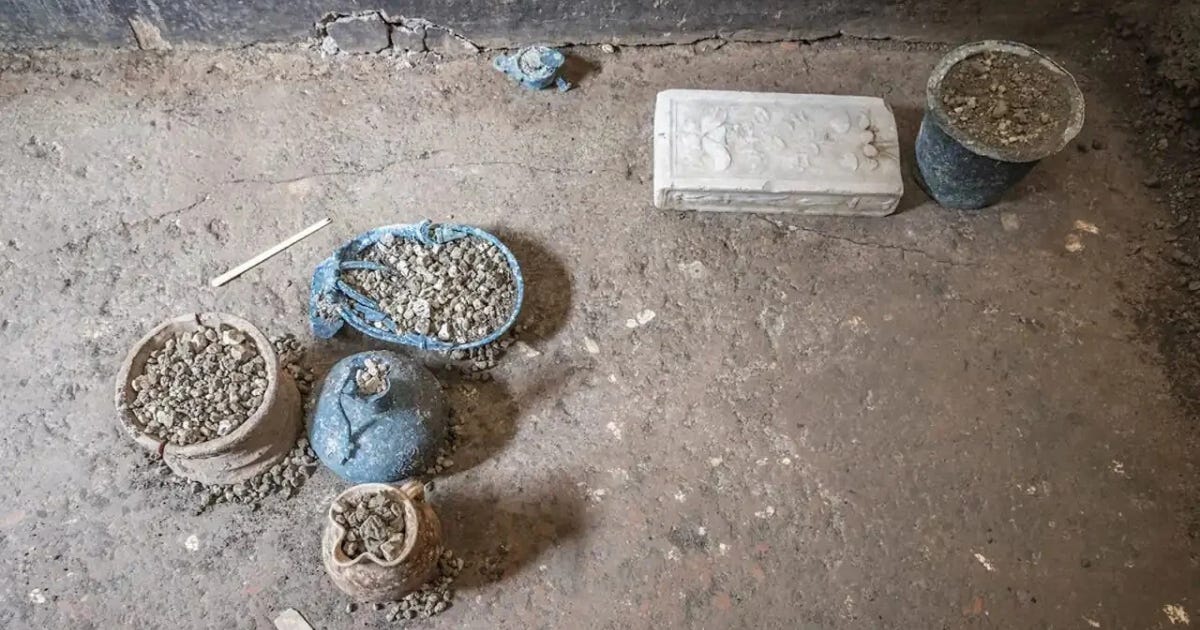 Some of the vessels and objects from the wardrobe, house IX 11, Pompeii. Some of the vessels and objects from the wardrobe, house IX 11, Pompeii.