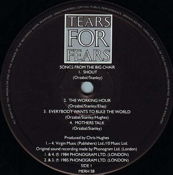 Tears For Fears - Songs From the Big Chair (1985)