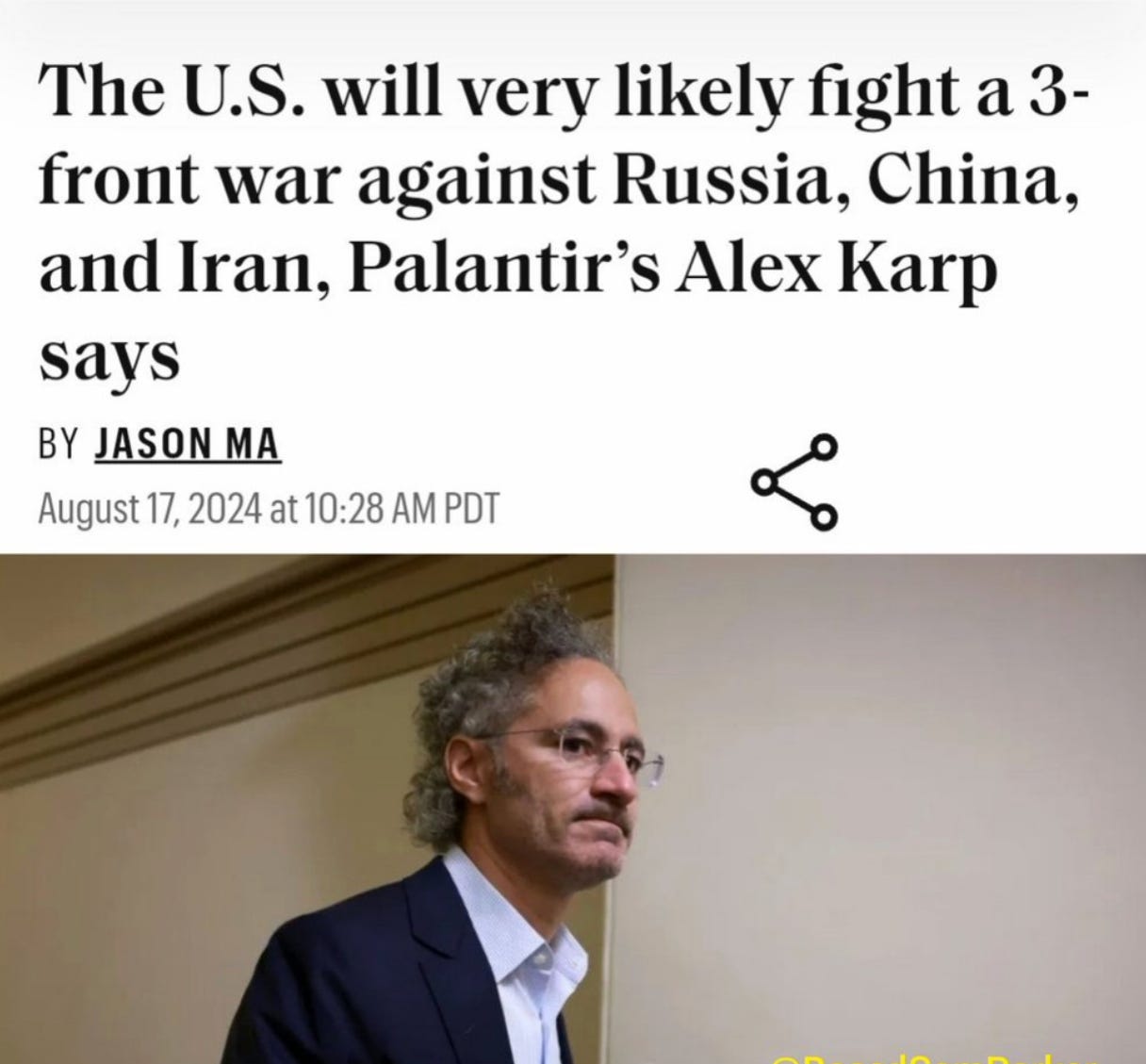 snafuinvesring.Karp warns of wars with Iran, China and Russia snafuinvesring.Karp warns of wars with Iran, China and Russia