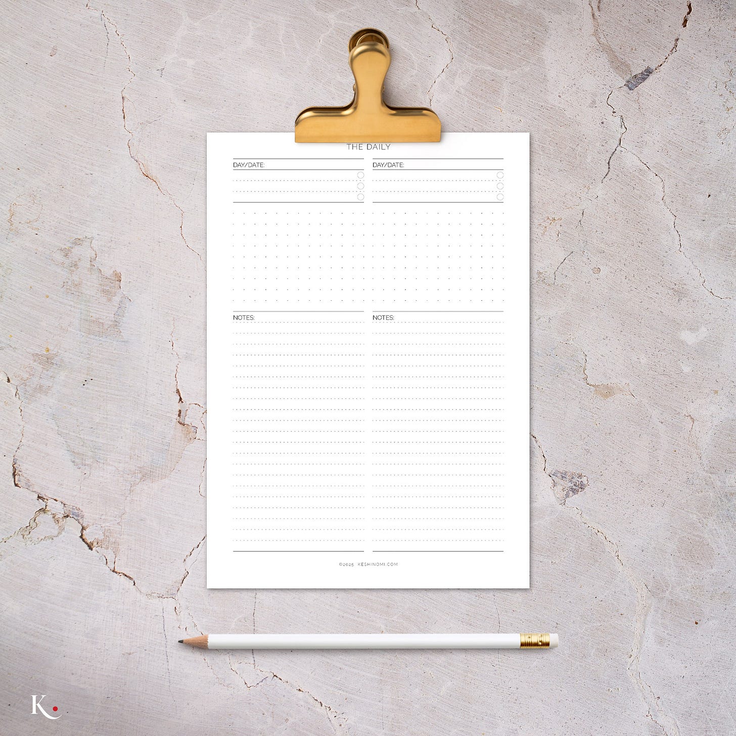 The Daily Insert - featuring 2 days on one page