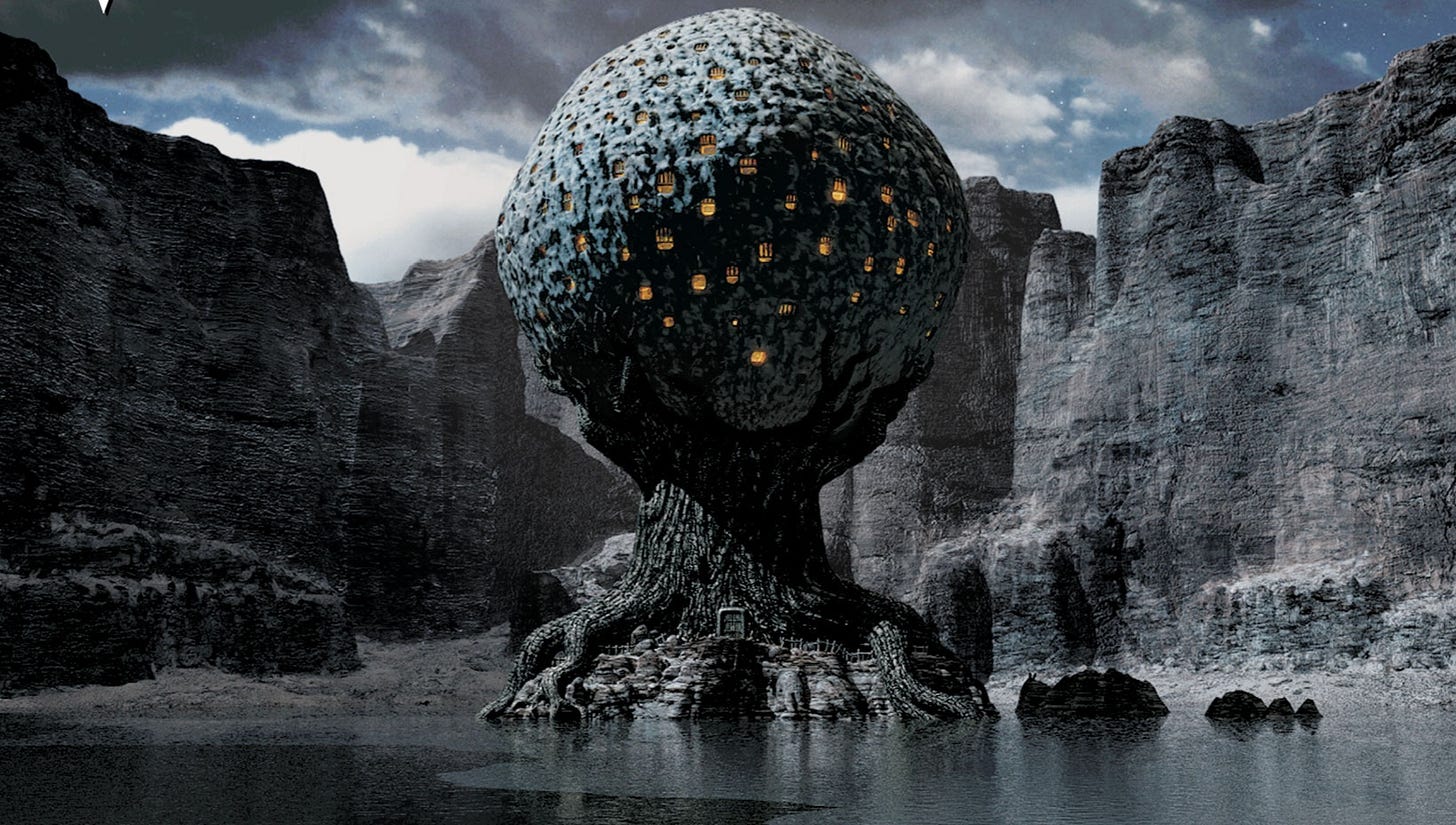 El árbol de RIVEN que podemos ver en la carátula del juego.