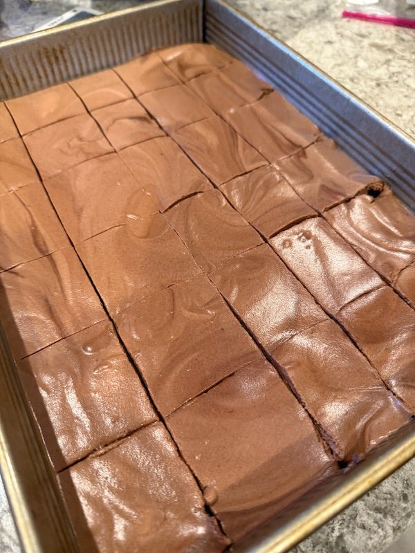 Hershey Torte cut in pieces