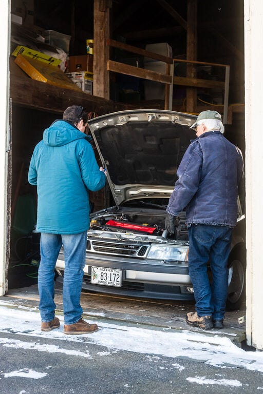 Checking out a Saab 9000 Turbo