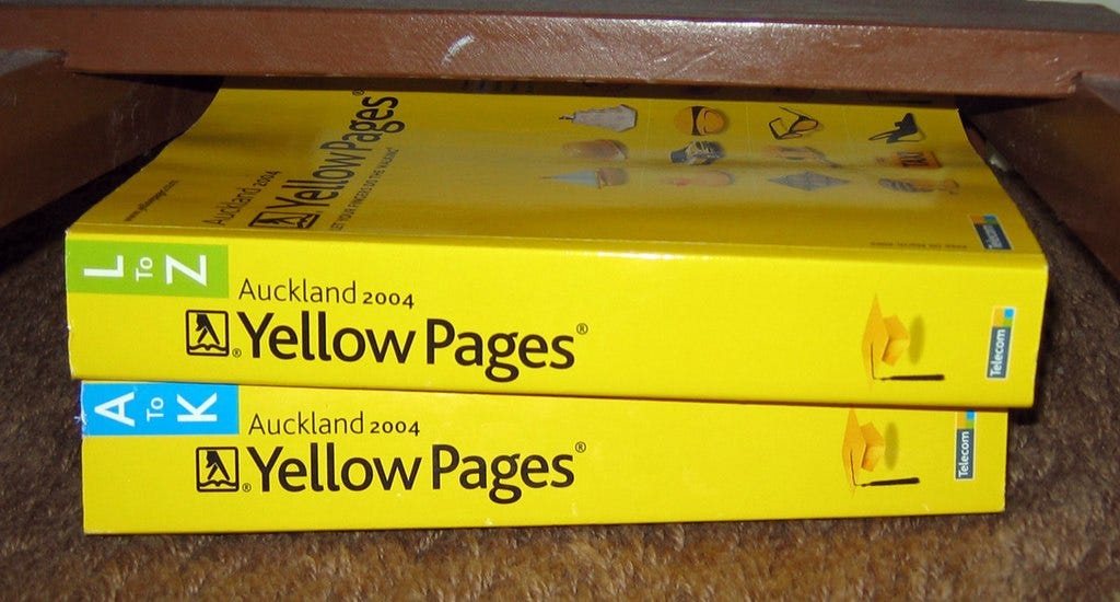 Two copies of the New Zealand Yellow Pages from Auckland, 2004 Two copies of the New Zealand Yellow Pages from Auckland, 2004
