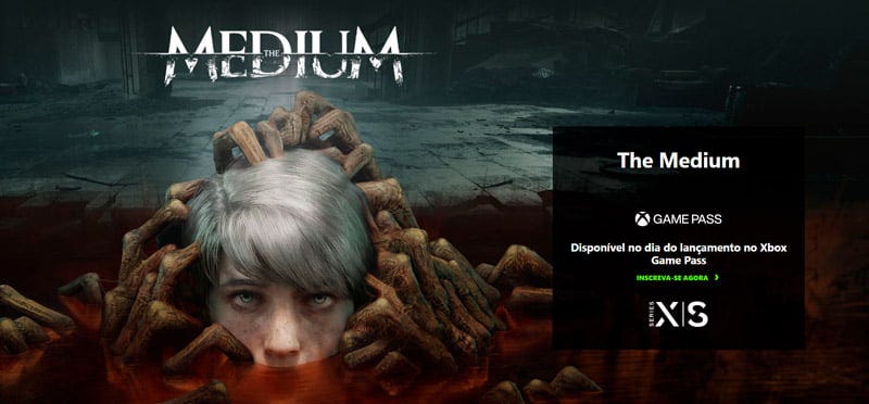 The Medium no site do Xbox, com lançamento no Xbox Series X, S e Game Pass