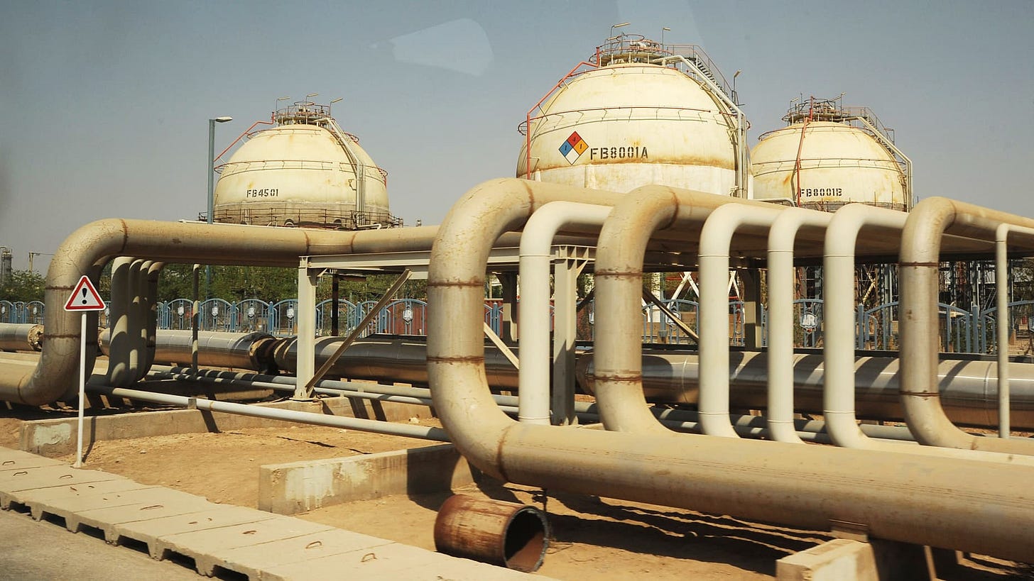 View of Iran's oil industry installations in Mahshahr, Khuzestan province, southern Iran.