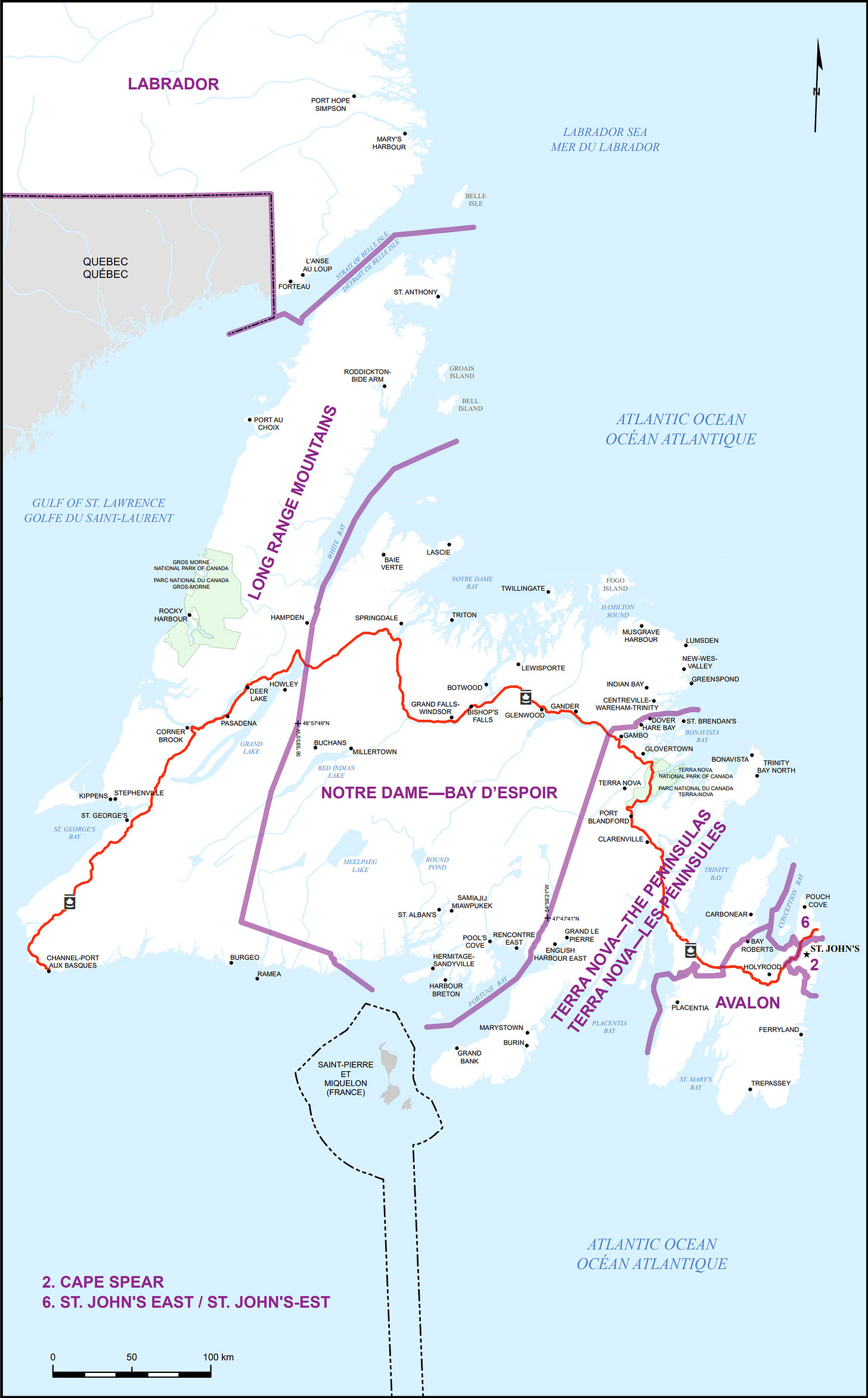 Map of The Island of Newfoundland (Map 2)