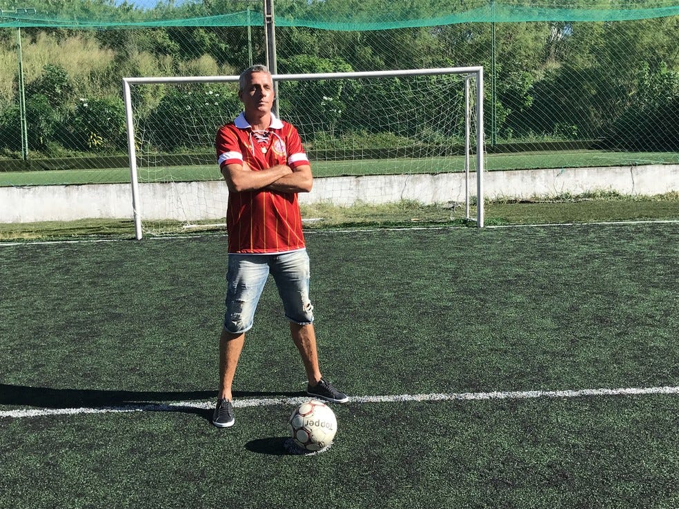 Robson Mattis marcou época como zagueiro do América-RN — Foto: Luiz Gustavo Ribeiro