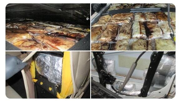 200 packages of drugs hidden in a vehicle discovered by CBP Officers 200 packages of drugs hidden in a vehicle discovered by CBP Officers
