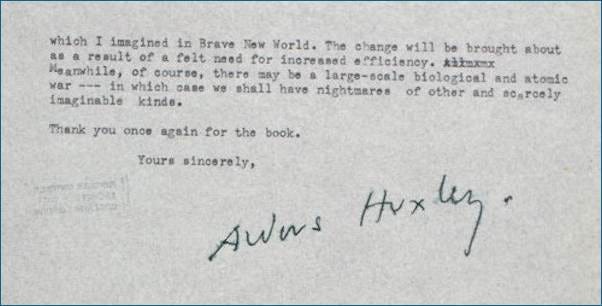 Abandon the Newspeak and Drink the Soma: Aldous Huxley's Snarky Letter to George Orwell - Reactor Abandon the Newspeak and Drink the Soma: Aldous Huxley's Snarky Letter to George Orwell - Reactor