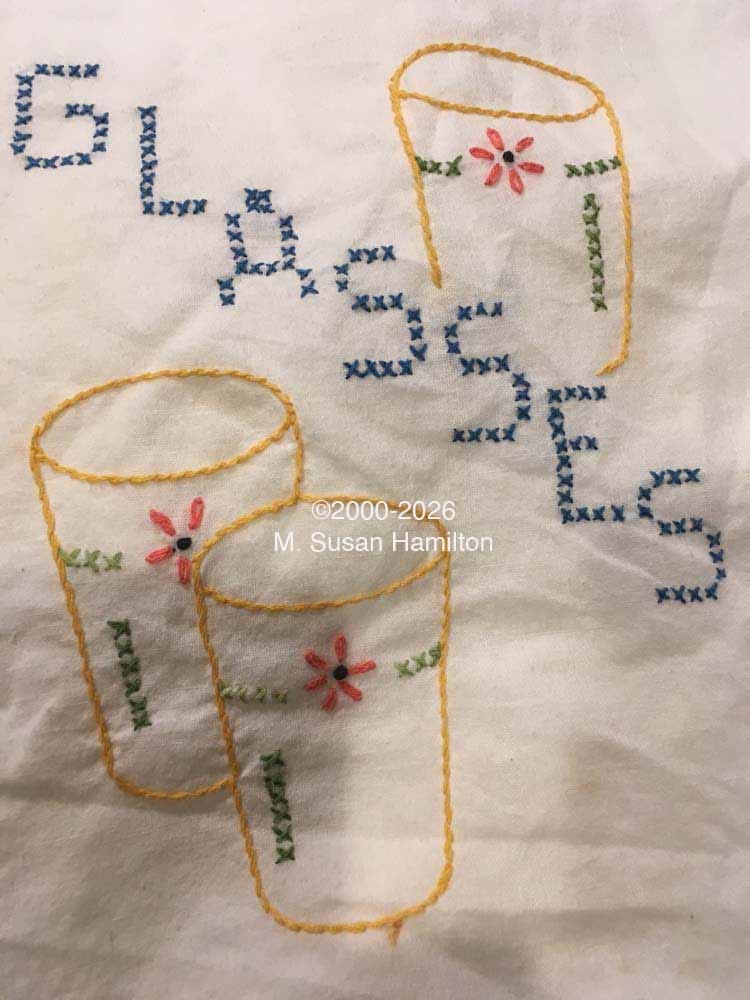 Hand-embroidered dish towel