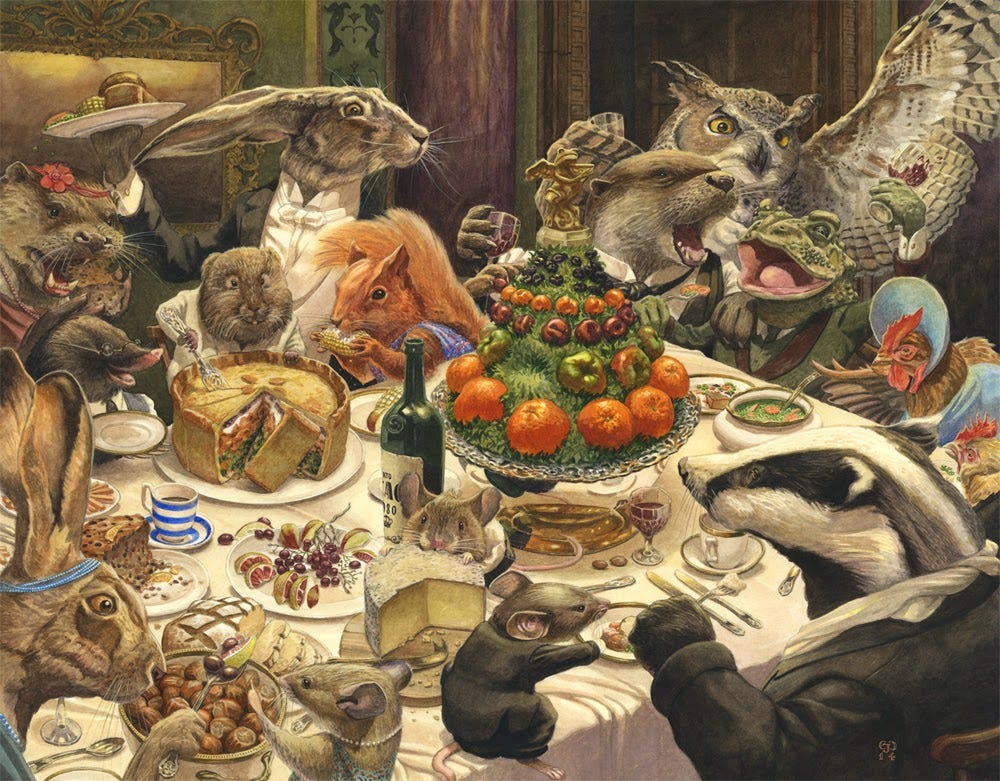 Chris Dunn Illustration/Fine Art: Feast - Finished Watercolour Painting!