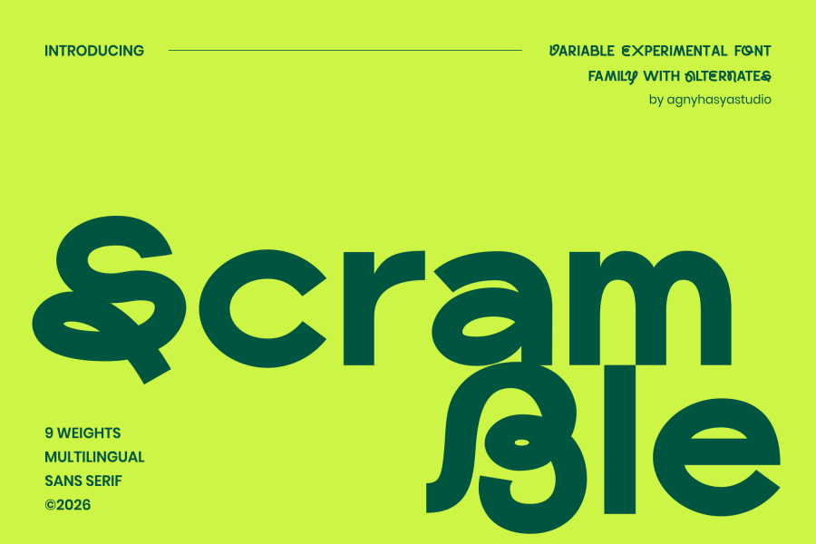 Scramble Experimental Sans Serif Font