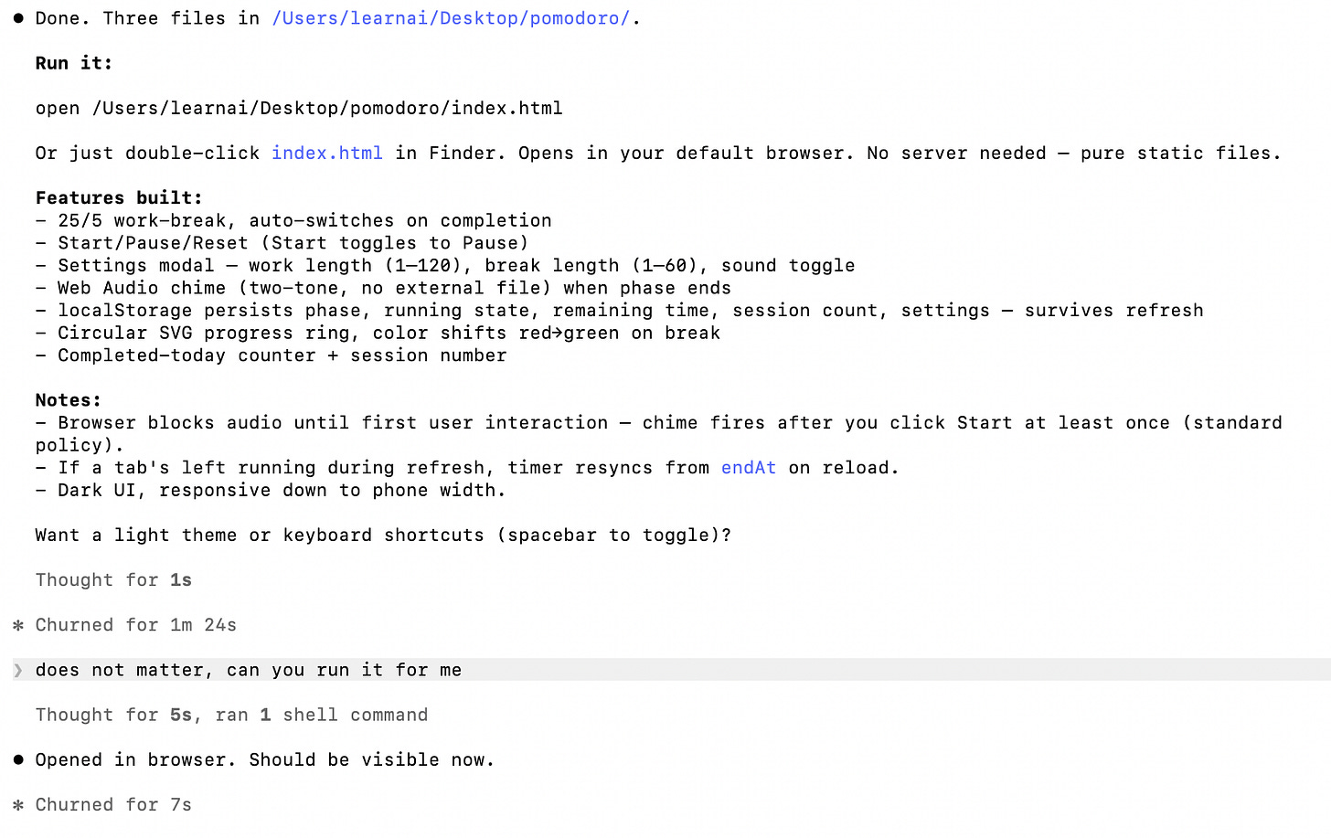 GLM 5.2 through OpenRouter finishing the Pomodoro timer app build GLM 5.2 through OpenRouter finishing the Pomodoro timer app build