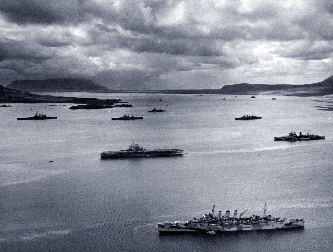 PQ-17 Arctic Convoy June-July 1942. The covering forces of the PQ-17 Convoy  (British and American ships) at anchor in the harbor at Hvalfjord Iceland  May 1942_ - Liverpool Enterprise Partnership